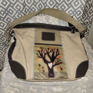 NWOT Crossbody Sherpani Tan Tree Medium Long Strap